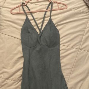Sexy mini dress. Velour material. Criss cross back. Never worn